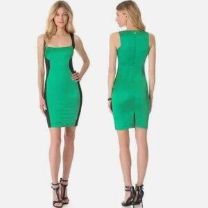 Just Cavalli Green Colorblock Sleeveless Bodycon Dress, Size IT 38, Small